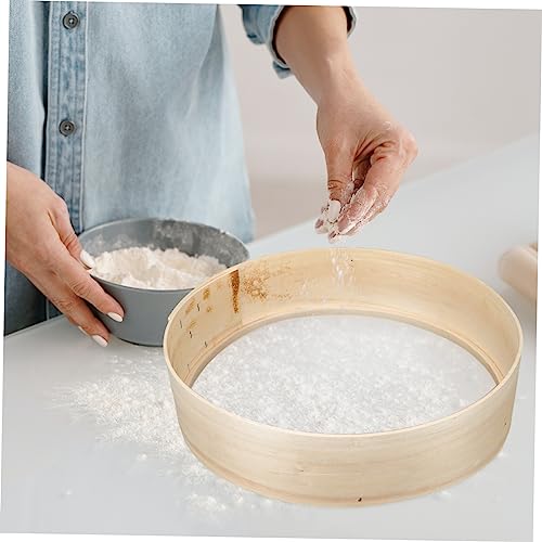 Wooden Flour Sifter Fine Mesh Sieve Baking Tool for Household Use Multi-functional Kitchen Strainer for Flour Cocoa Powder and Sugar