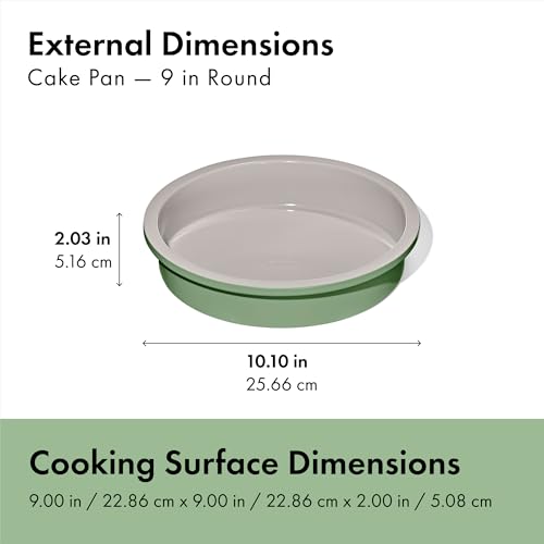 OXO Good Grips Non-Stick Pro Ceramic Coated Metal Bakeware Cake Pan — 9 in Round — Basil, Round Baking Pan for Layered Cakes - color: Basil, size: 9" Round Cake Pan