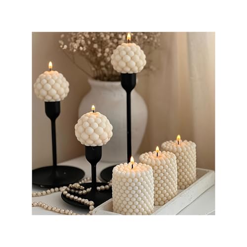 Silicone Candle Molds, 3D Bubble Sphere Scented Candle Mold, Cozy Atmosphere Design, Colorless, BPA Free, Silicone Molds for Candle Making, DIY, Resin, Wax, Soap, Clay, Chocolate Etc - color: Bead Sphere