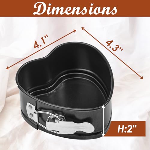 Webake Springform Pan 4 inch Heart Shape Mini Cheesecake Pan Set of 2, Cake Pan Heart Baking Molds Accessories of Instapot, Pressure Cooker, Air Fryer & Christmas, Valentine's Day Baking - size: 4 in Heart