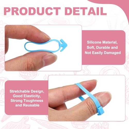 uxcell 60Pcs Pastry Bag Ties Silicone Reusable Piping Bag Ties Cake Blue - color: Blue