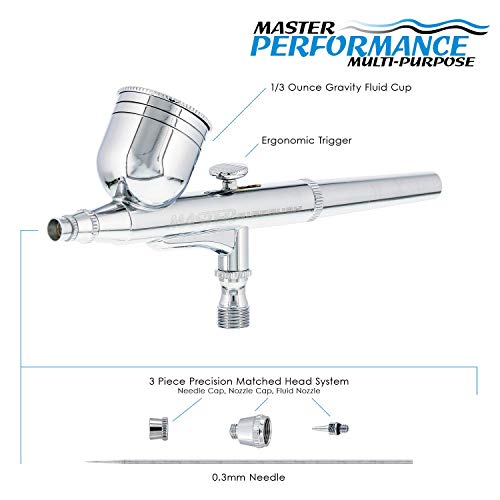 Master Airbrush G22 Multi-Purpose Dual-Action Gravity Feed Airbrush, Hose