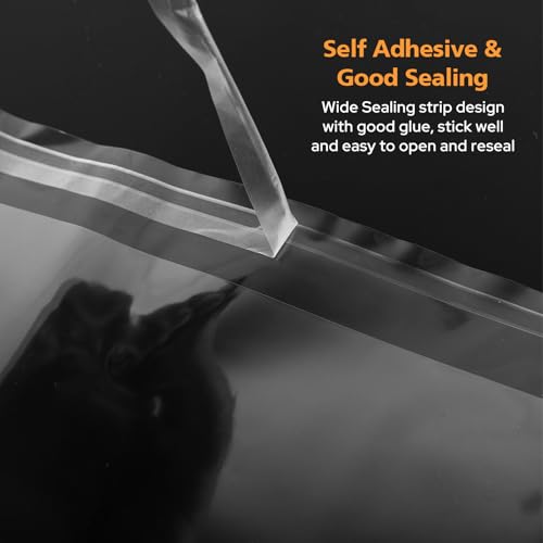 5x7 Clear Cookie Bags With Seal - 100 Pack Self Sealing Cellophane Bags - size: 5x7 Inch