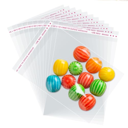 Self Sealing Cellophane Bags 2x3 Inches 200 Pcs Cookie Bags for Packaging Candies Seeds Beads Earrings Clip Clear Bags（mini size) - color: 2×3 inch