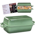 Cast Iron Loaf Pan with Lid, 11x5 Inch 5.8 Qt Sourdough Pan - color: Pistachio, size: 11x5 Inch
