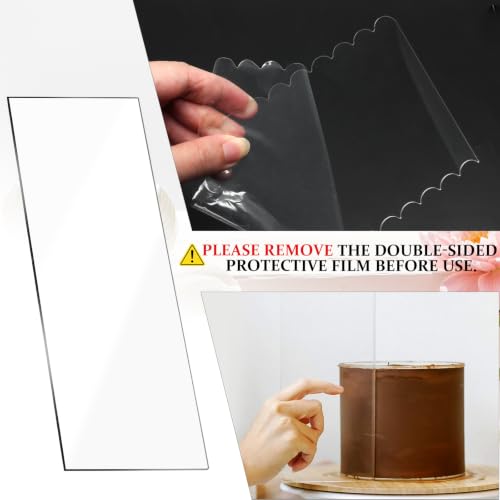 Cake Scraper 4 Pcs Set, Acrylic Smoother 7 Textured Edges