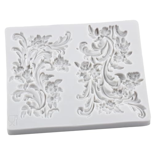 Lingzhi Baroque Fondant Mold Curlicues Scroll Lace Silicone Molds - color: Style A