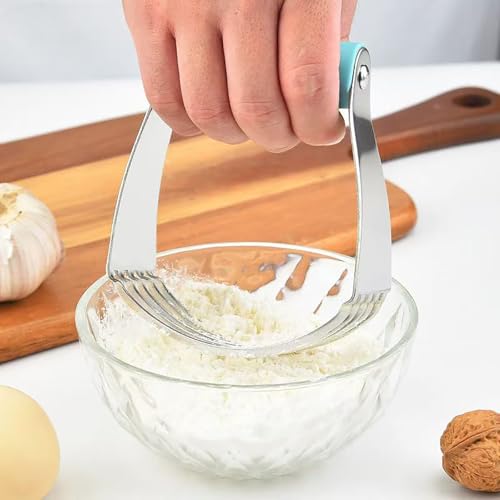 Dough Blender, Top Professional Pastry Cutter with Heavy Duty Stainless Steel Blades, Medium Size - color: Blue