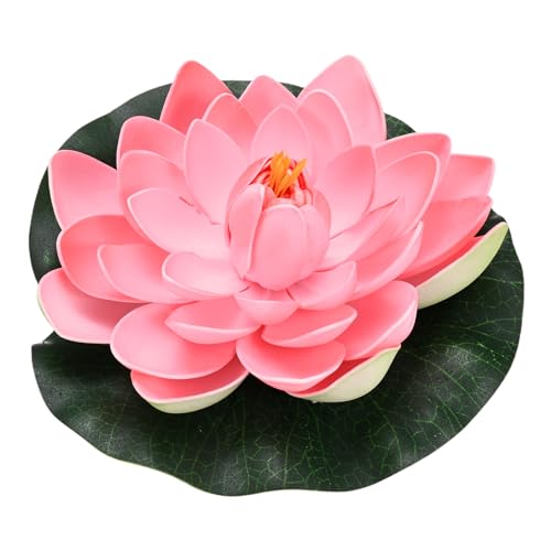 M METERXITY 1-Set Artificial Floating Lotus Flower 7 inch, Dark Red - color: Dark Red, size: 6.7 Inch