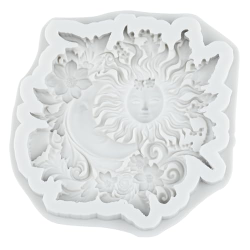 Moon Sun Face Silicone Mold Sun Moon Face Flower Fondant Molds - color: Style G