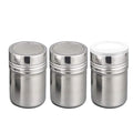 Set of 3Pcs Powder Sugar Shaker with Lid,Stainless Steel Fine Mesh Shaker, for Sifter Cocoa,Cinnamon Powder,Icing Sugar,Chocolate Coffee (Medium) - size: Medium