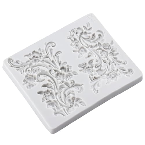 Lingzhi Baroque Fondant Mold Curlicues Scroll Lace Silicone Molds - color: Style A
