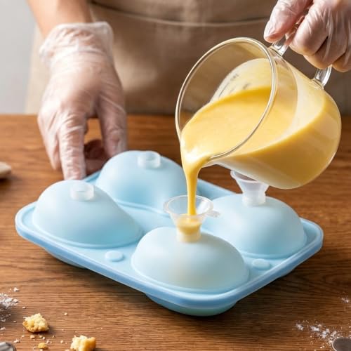 Silicone Mango Fruit Mold Tray with Funnels, 1 Pack - color: blue(4-cavity mango)