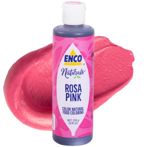 ENCO Natural Food Coloring Gel Pink (8.8 oz) – No Artificial Dyes, Vibrant Colors for Icing, Buttercream & Fondant – Baking & Cake Decorating - color: Pink