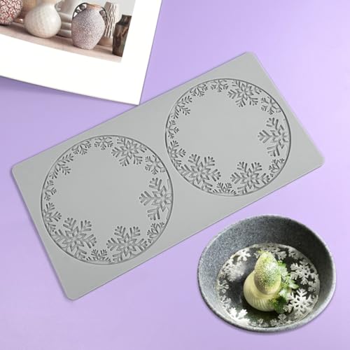 mostsom Silicone Lace Mold Round Shape Snowflower Pattern Food-Grade Fondant Molds Cake Decorating Tools Baking for DIY Candy Enthusiasts Home Bakers (B_ Snowflower) - size: B_ Snowflower