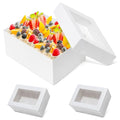 Wowxyz 6pcs 14x10x6.5 Cake Boxes Quarter Sheet Bakery Boxes with Window