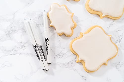 Bakerpan Black Edible Markers for Cookie Decorating, Fine Tip, 3 Pack