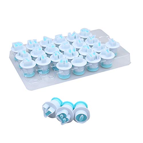 Hoypeyfiy 26PCS/Set Cookie Stamp Impress Cookie Cutters Alphabet Letter and Number Cake Biscuit Mold Shape DIY Cookie Biscuit Alphabet Cake Tool Embosser Cutter (Upper Case Shape) - size: Style 4