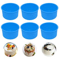 Silicone Mini Round Cake Molds, 4 Inch, Blue, Reusable, Non-Stick, Microwave, Oven, Freezer Safe - color: Blue