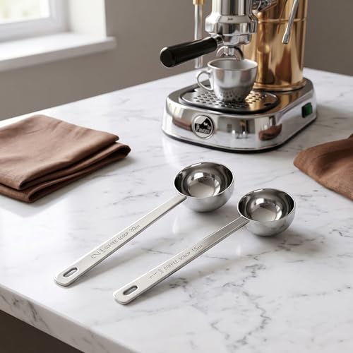 2 Pack Coffee Scoop, 1&2 Tbsp, Long Handle, 304 Stainless