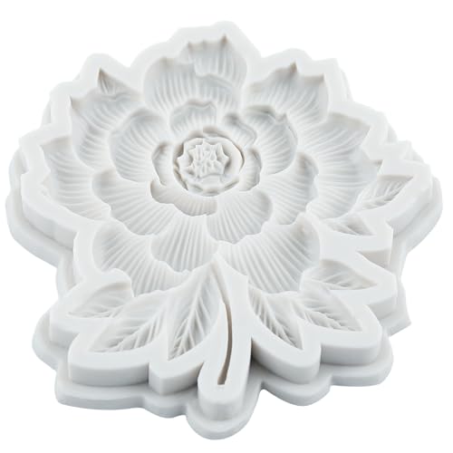 Flower Silicone Mold Poppy Lavender Peony Fondant Molds Set of 4 - color: Style B