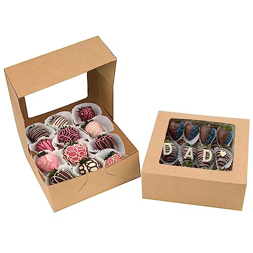 NPLUX 30 Pack Halloween Bakery Packaging, 8x8x3 Pie Boxes for Farm Markets - color: Brown