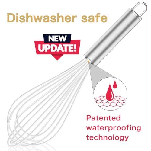 OYV White Silicone Whisk Set of 3, 8/10/12 Inch, Non-Scratch - color: Premium(White Pack)