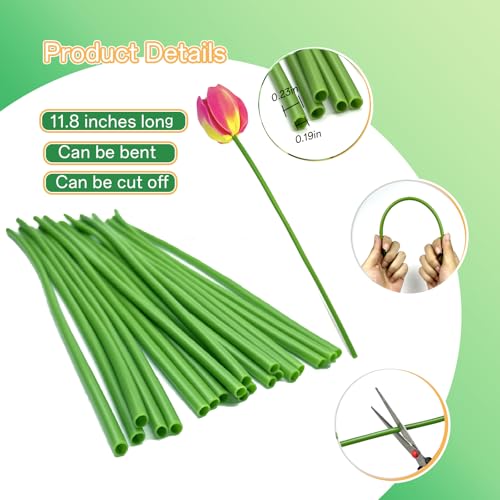6MM Green floral path pipe, used to thicken artificial flower stems 100PCS - size: Green 6MM100PCS