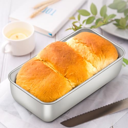 E-far Loaf Pan for Baking Bread, 9 x 5 Inch Stainless Steel Bread Pan, 2PCS - size: 9''x5''