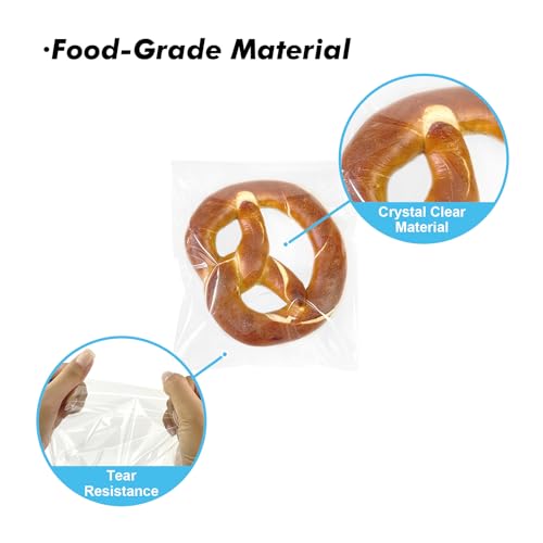 EKAPACKAGING Clear 5x7 Inches 200Pcs Self Sealing Cellophane Cookie Bags Christmas Treat Individual Party Favor Bag Plastic Sealable Small Goodie Cello Snack Gift Packaging with Seal - color: Clear, size: 5"x7" (200 Count)