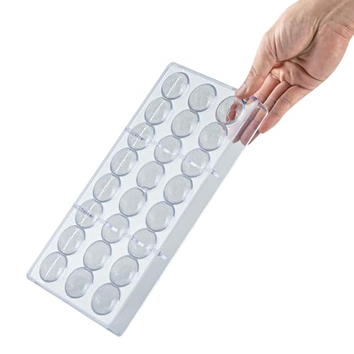 Restaurantware-Pastry Tek 10.8 x 5.3 Inch Chocolate Shaping Mold, 1 Freezable Candy Mold - 24 Cavities, Soccer Ball-Shaped, Clear Polycarbonate, For Chocolate, Dishwashable, Easy To Release - size: 1 Count | 10.8 x 5.3 Inch, style: Soccer Ball