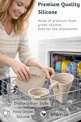 Premium Silicone Flour Funnel for Kitchen Aid Mixer with Mixer Bowl Cover