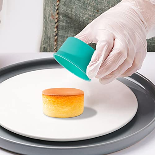 Silicone Mini Round Cake Molds, 4 Inch, Green, Set of 6 - color: Green