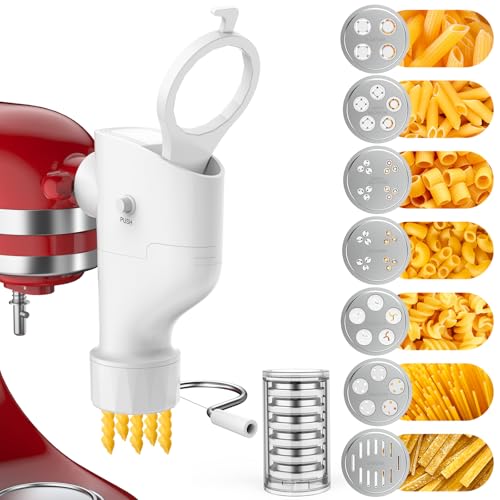 Pasta Press Attachment for KitchenAid Stand Mixer, 7 Pasta Plates