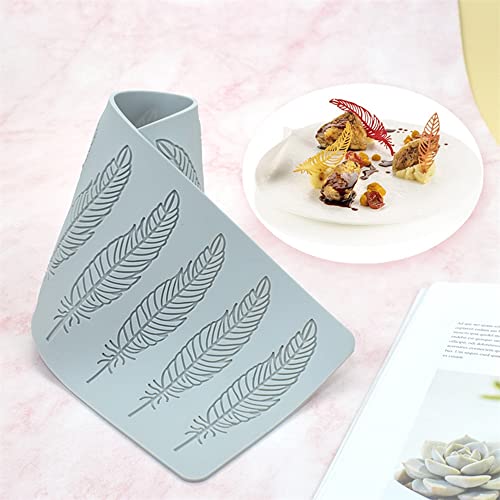 Chocolate Silicone Molds 3D Hollow Feather Leaf Fondant Mold Geometric Shaped Candy Mold Cupcake Cake Topper Sugar Craft Cake Decoration (D_15.32 * 5.6 * 0.12inch) - size: D_15.32*5.6*0.12inch