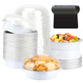 LNYZQUS 8oz Mini Pie Tins with Lids 50 Pack, 4 Inch Individual Cake Pans - color: White