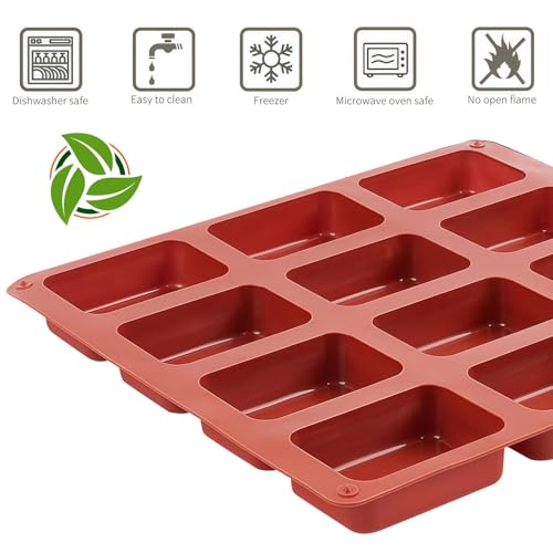 JOERSH Silicone Mini Loaf Pan, 2Pcs, 24-Cavity