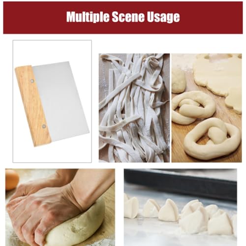 4 PCS Bench Scraper, Scraper Food Tool,Dough Scraper and Pastry Cutter With Scale,Food Chopper Baking Supplies Kitchen Gadgets (Brown) - color: Brown