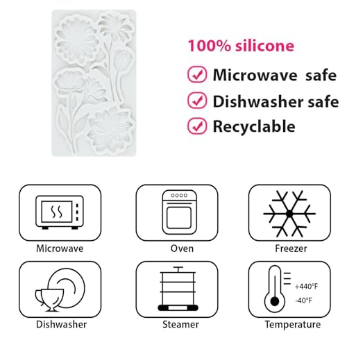 Flower Silicone Fondant Mold Daisy Flower Chocolate Candy Molds - color: Style P