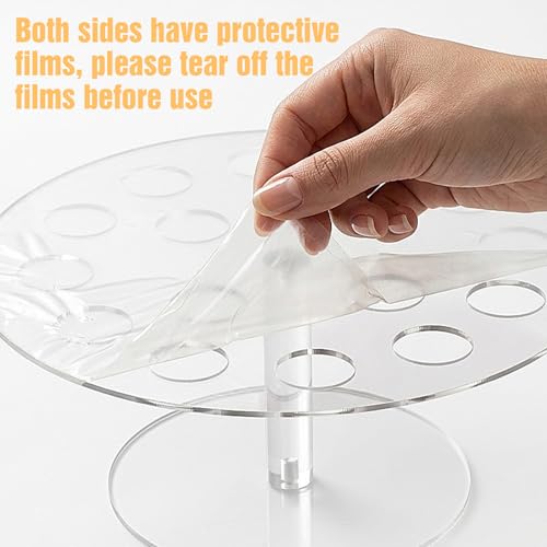 3 PCS Acrylic Ice Cream Cone Holder, 16 Holes Cupcake Display Stand, Clear Food Grade Display Rack for Sushi, Popcorn, Parties & Events