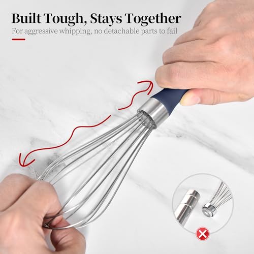 18/8 Stainless Steel Cooking Balloon Whisk (Small, Midnight Blue) - color: Midnight Blue, size: Small, 9.06in