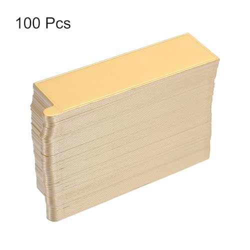 uxcell 100pcs Mini Cake Boards, Mousse Cake Cardboards Rectangle Cake Bases Plates Cupcake Dessert Displays Base Tray for Cakes, Pastries, Dessert Base - Grease Proof (Gold) - color: Gold, size: 5.1 x 1.6 inch