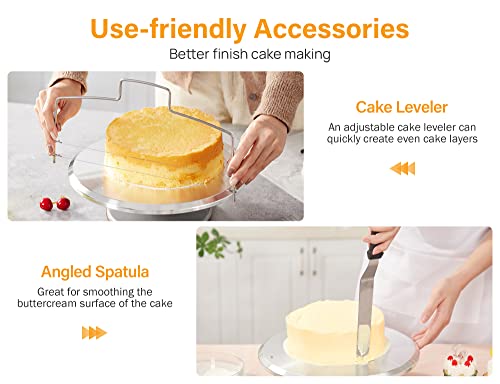 Kootek 22 Aluminum Cake Stand Turntable Set for Decorating Baking Kit, 12"