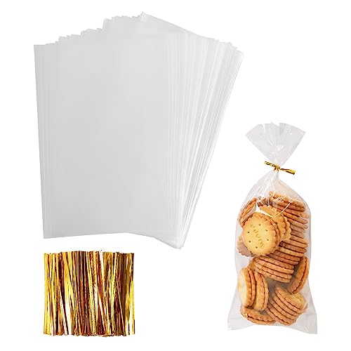 Augshy Cellophane Treat Bags,300Pcs 4x9 Inches Treat Cello Bag for lollipop - size: 4x9 Inches