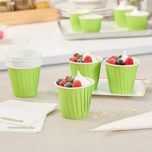 Restaurantware 4 oz Round Green Paper Eco Tall Baking Cup, 200 Pack - color: Eco Green, size: Tall