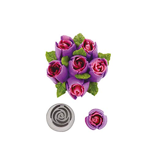 Stainless Steel Small Russian Tulip Flower Icing Tips Kit, 8 Pcs Set - color: SILVER HB0343B