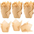 150pcs Tulip Cupcake Liners Natural Baking Cups Muffin Paper Liner - color: Natural Color