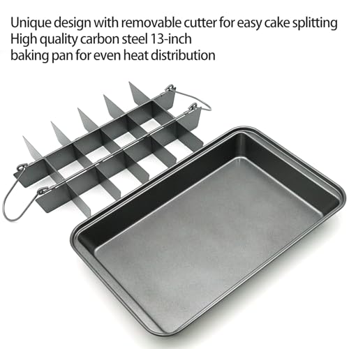 Kundalini Brownie Pan with Dividers,Non-stick Rectangular Baking Pan - color: Gray