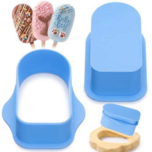 Cakesicle Cutter, Cakesicle Mold, Blue, 3.6”, Oval - color: Blue, size: 3.6”