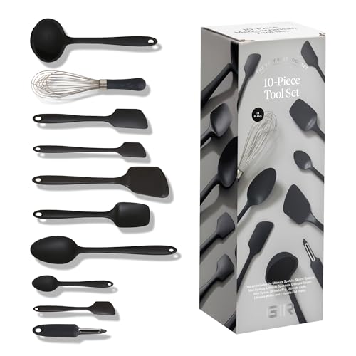 GIR: 10-Piece Silicone Ultimate Kitchen Utensils Set – Black - color: Black, size: 10 - Piece Set